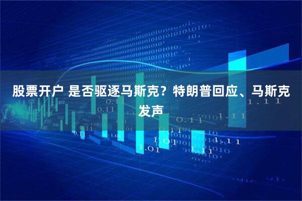 股票开户 是否驱逐马斯克？特朗普回应、马斯克发声