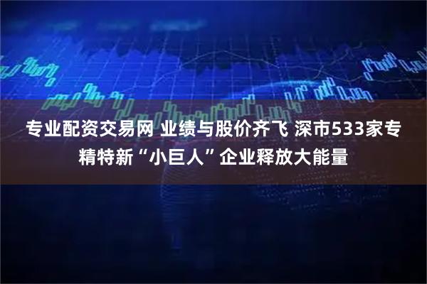 专业配资交易网 业绩与股价齐飞 深市533家专精特新“小巨人”企业释放大能量